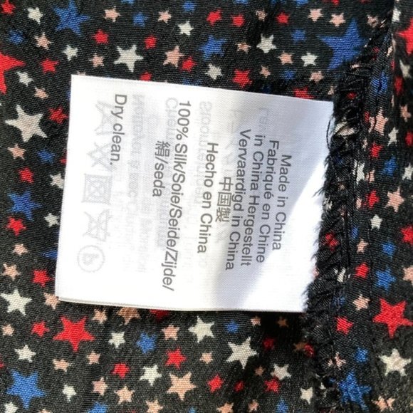 Madewell Silk Blouse Starry Night Size XS - Picture 14 of 15